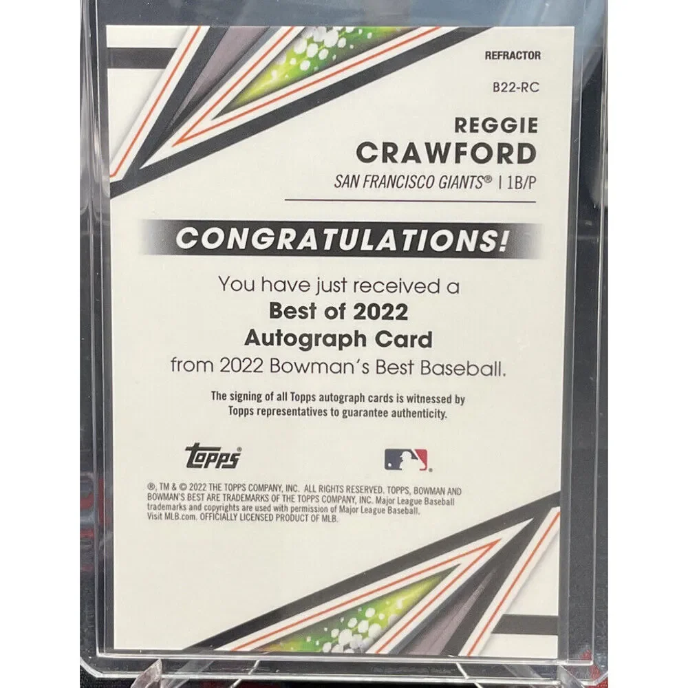 2022 Bowman's Best Auto Reggie Crawford #B22-RC San Francisco Giants